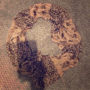 Animal Print Sheer Scarf